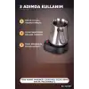 Türk Kahve Makinesi Elektrikli Cezve 800W 360 ml Paslanmaz Çelik 6 Fincan Kapasiteli BX-315967