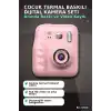Çocuk Fotoğraf Makinesi Anında Termal Baskılı HD Video Kamera Seti, 4 Rulo ve 5 Kalemli BX-316041