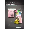 Çocuk Fotoğraf Makinesi Anında Termal Baskılı HD Video Kamera Seti, 4 Rulo ve 5 Kalemli BX-316041