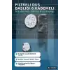 Filtreli Duş Başlığı 6 Kademeli Su Püskürtme Geniş Panel Silikon Nozullu Beyaz BX-316062