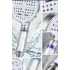 Filtreli Duş Başlığı 6 Kademeli Su Püskürtme Geniş Panel Silikon Nozullu Beyaz BX-316062