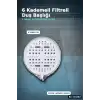 Filtreli Duş Başlığı 6 Kademeli Su Püskürtme Geniş Panel Silikon Nozullu Beyaz BX-316062