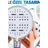 Filtreli Duş Başlığı 6 Modlu Geniş Panel Silikon Nozullu Banyo Duş Başlığı Beyaz BX-316064