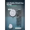 Filtreli Duş Başlığı 6 Modlu Geniş Panel Silikon Nozullu Banyo Duş Başlığı Beyaz BX-316064