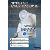 Filtreli Duş Başlığı 5 Kademeli Masaj Etkili Banyo El Duşu, Krom Detaylı BX-316069