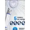 Filtreli Duş Başlığı 5 Kademeli Masaj Etkili Banyo El Duşu, Krom Detaylı BX-316069
