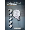 Filtreli Duş Başlığı 5 Kademeli Masaj Etkili Banyo El Duşu, Krom Detaylı BX-316069