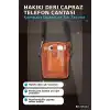 Hakiki Deri Çapraz Telefon Çantası 14x19 cm Kartlıklı El Yapımı Omuz Çantası BX-316133