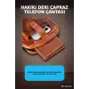 Hakiki Deri Çapraz Telefon Çantası 14x19 cm Kartlıklı El Yapımı Omuz Çantası BX-316133