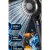 Filtreli Duş Başlığı 5 Fonksiyonlu Masaj Etkili Kireç Önleyici Banyo Başlığı Siyah BX-316141