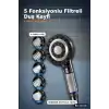Filtreli Duş Başlığı 5 Fonksiyonlu Masaj Etkili Kireç Önleyici Banyo Başlığı Siyah BX-316141