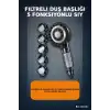 Filtreli Duş Başlığı 5 Fonksiyonlu Masaj Etkili Kireç Önleyici Banyo Başlığı Siyah BX-316141