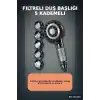 Filtreli Duş Başlığı 5 Kademeli Masaj Etkili Banyo El Duşu Şeffaf Hazneli BX-316145