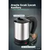 Araç İçi Su Isıtıcı Kettle 12V Çakmaklık Girişli Çelik Gövdeli Termos Kupa BX-316149