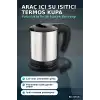 Araç İçi Su Isıtıcı Kettle 12V Çakmaklık Uyumlu Paslanmaz Çelik Termos Kupa BX-316151