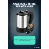 Araç İçi Su Isıtıcı Kettle 12V Çakmaklık Uyumlu Paslanmaz Çelik Termos Kupa BX-316151