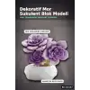 Mor Sukulent Yapım Blokları Seti - 76 Parça Bitki Modeli Masa Üstü Dekoratif Oyuncak BX-316187