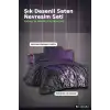 Çift Kişilik Pamuk Saten Nevresim Takımı - 4 Yastık Kılıflı Mürdüm Set BX-316194