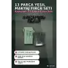 Makyaj Fırça Seti Yeşil 13 Parça Fondöten Allık ve Far Makyaj Fırçaları BX-316228