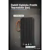 20000 mAh Powerbank Dahili Çoklu Kablolu ve Dijital Göstergeli Taşınabilir Şarj Cihazı BX-316260