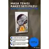 Masa Tenisi Raket Seti Fileli Pinpon Raketi - 2 Raket 3 Top 1 File Ayak BX-316334