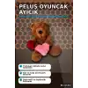 Peluş Oyuncak Ayıcık 25 cm Güllü Kalpli Tasarım - Sevimli Hediyelik Model BX-316344