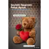 Peluş Oyuncak Ayıcık 25 cm Güllü Kalpli Tasarım - Sevimli Hediyelik Model BX-316344