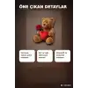 Peluş Oyuncak Ayıcık 25 cm Güllü Kalpli Tasarım - Sevimli Hediyelik Model BX-316344