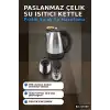 Paslanmaz Çelik Su Isıtıcı Kettle 1.8 Litre Otomatik Kapanan Gizli Rezistans Inox BX-316389