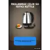 Paslanmaz Çelik Su Isıtıcı Kettle 1.8 Litre Otomatik Kapanan Gizli Rezistans Inox BX-316389