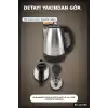Paslanmaz Çelik Su Isıtıcı Kettle 1.8 Litre Otomatik Kapanan Gizli Rezistans Inox BX-316389