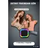 Karaoke Hoparlör Seti Çift Kablosuz Mikrofonlu Bluetooth 5.3 LED Işıklı BX-316400