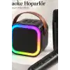 Karaoke Ses Sistemi 2 Kablosuz Mikrofonlu Bluetooth Hoparlör LED Işıklı BX-316403