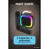 Karaoke Ses Sistemi 2 Kablosuz Mikrofonlu Bluetooth Hoparlör LED Işıklı BX-316403
