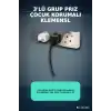3lü Grup Priz Çocuk Korumalı Klemensli 16A 250V Topraklı 2P+E Çoklu Priz BX-316415