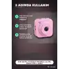 Mini Dijital Fotoğraf Makinesi 2,01 İnç Ekran Type C Şarjlı Pembe Cep Boy BX-316416