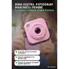 Mini Dijital Fotoğraf Makinesi 2,01 Inç Ekran Type C Şarj Pembe Cep Boy BX-316420