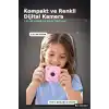 Mini Dijital Fotoğraf Makinesi 2,01 Inç Ekran Type C Şarj Pembe Cep Boy BX-316420