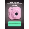 Mini Dijital Fotoğraf Makinesi 2,01 Inç Ekran Type C Şarj Pembe Cep Boy BX-316420