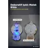 Melek Figürlü Işıklı Küre Biblo 9x6 cm - İpli Asılabilir Dekoratif Süs BX-316570