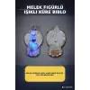 Melek Figürlü Işıklı Küre Biblo 9x6 cm - İpli Asılabilir Dekoratif Süs BX-316570