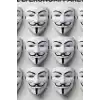 V For Vendetta Maske 12 Adet Plastik Parti Maskesi Lastikli Kostüm Yüz Aksesuarı BX-316708