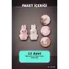 Tavşan Squishy Stres Oyuncağı 11x7 cm - 12 Adet Esnek Sıkılabilir Figür Seti BX-316721