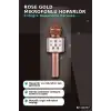 Karaoke Mikrofonlu Hoparlör Bluetooth Şarjlı Rose Gold Eko Ayarlı USB SD BX-316737