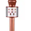 Karaoke Mikrofonlu Hoparlör Bluetooth Şarjlı Rose Gold Eko Ayarlı USB SD BX-316737