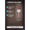 Karaoke Mikrofonlu Hoparlör Bluetooth Şarjlı Rose Gold Eko Ayarlı USB SD BX-316737