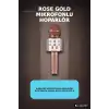 Karaoke Mikrofonlu Hoparlör Bluetooth Şarjlı Rose Gold Eko Ayarlı USB SD BX-316737