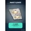 İkili Kare Cam Spot Lamba - GU10 Duy LED Çerçeveli 4000K Kristal Tavan Armatürü, 1 Adet BX-316744