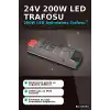 24V Şerit LED Trafosu 200W 8A Bakır Sargılı Klemensli Güç Kaynağı - 1 Adet BX-316753
