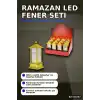Ramazan LED Işık Kare Kubbe Tasarımlı Pilli Dekoratif Aydınlatma 12 Adet Gold BX-316787